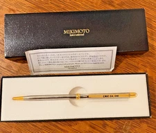 Mikimoto Pearl ballpoint pen. In Box never used. Slim. Personalized CMIC Co. Ltd