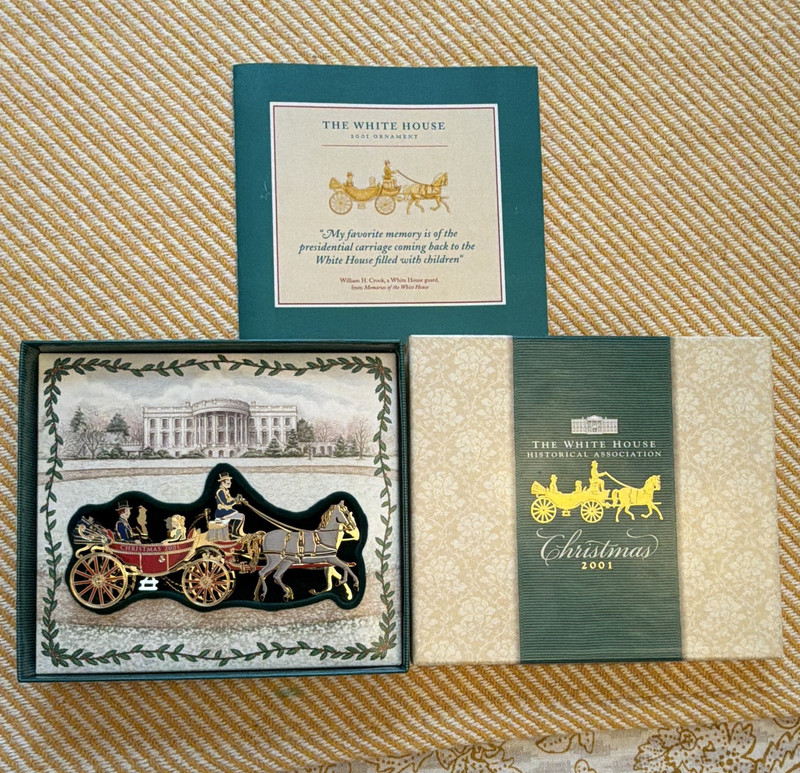White House Historical Association 2001 White House Carriage Metal Ornament Box