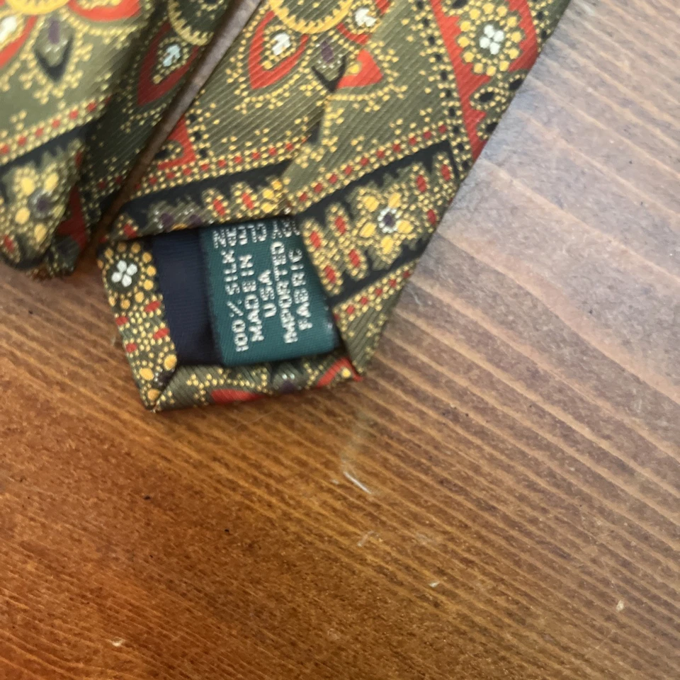 Corbatas JCREW 100 % seda marrón/verde tonos otoño (2) Foto 4 de 4