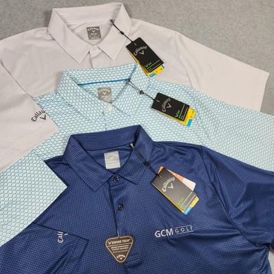 Callaway Golf Polos (3) Mens XL Geometric Print Opti-Dri UPF 50 Swing Tech NEW