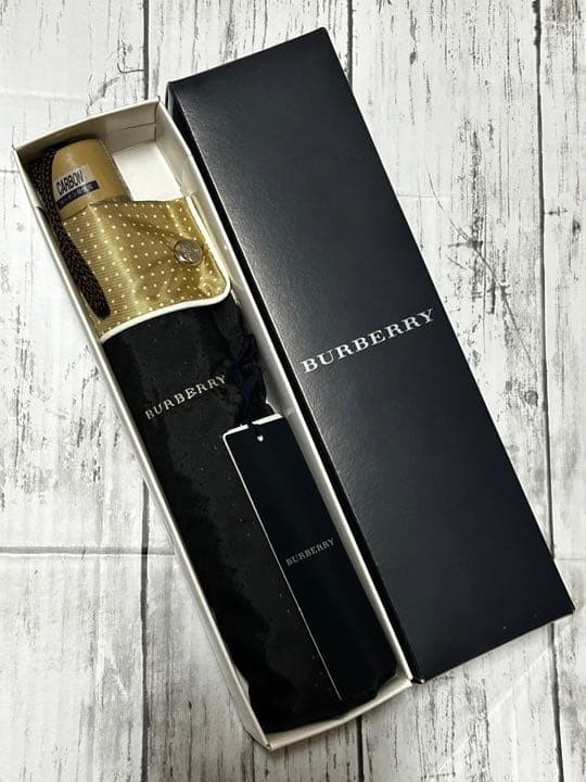 BURBERRY Foldable Umbrella Dot Pattern Black Beig… - image 9