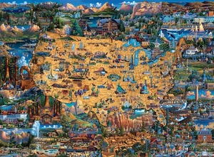 Dowdle National Parks Map 1000 Piece Jigsaw Puzzle for Adults Challenging Puzzle