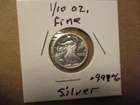 Walking Liberty Design  1/10 Troy Oz .999 Fine Silver Round #114