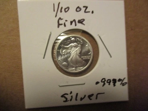 Walking Liberty Design  1/10 Troy Oz .999 Fine Silver Round #114