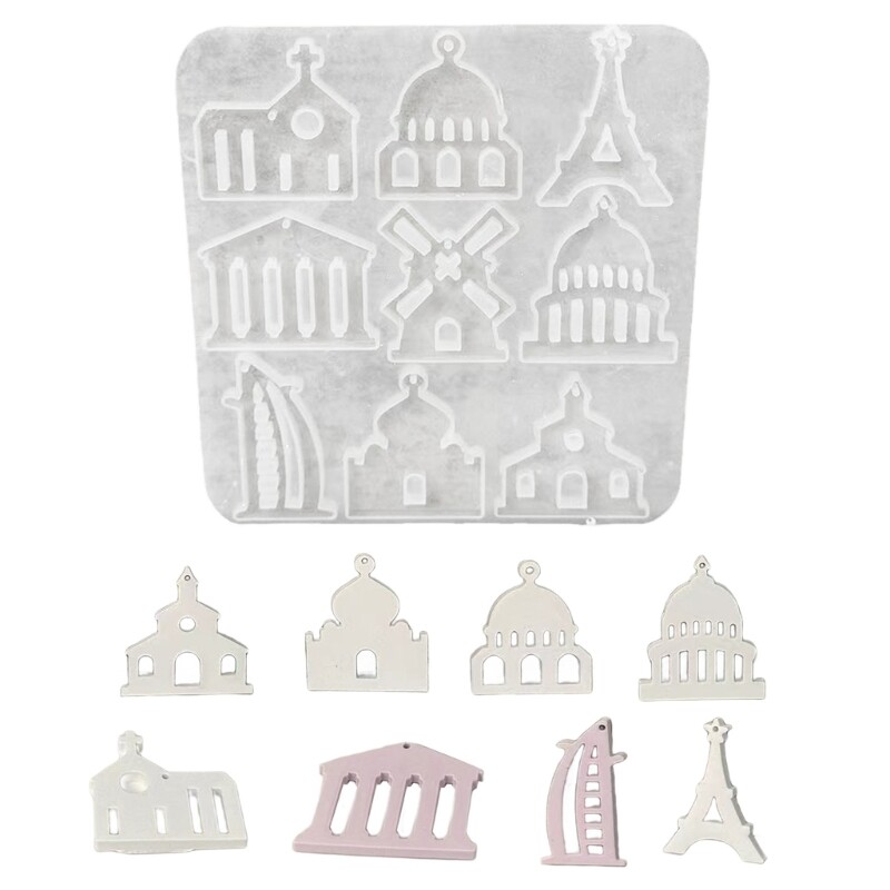 Castle Silicone Pendant Mold for DIY Jewelry and Craft Accessories  