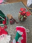 Vtg Plastic Canvas Yarn Christmas Ornaments & Knitted Or Crochet Santa Stockings — photo 9