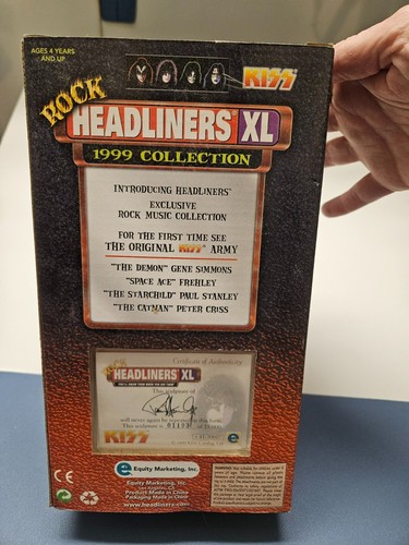 KISS PAUL STANLEY Rock Headliners XL from 1999 new in unopened box COA #01193 - Picture 6 of 7