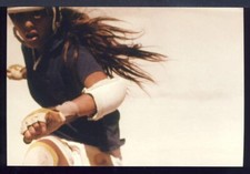 1970s Retro Skateboarding Postcard, by Hugh Holland, Young Woman Girl Riding