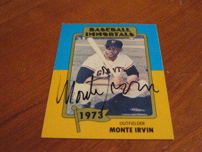 Monte Irvin Autographed Baseball Card JSA Auction Cert 9