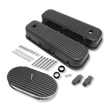 For Bbc 396 427 65-95 Retro Tall Valve Covers 15 Black Finned Air Cleaner For Bbc 396 427 65-95 Retro Tall Valve Covers 15 Black Finned Air Cleaner