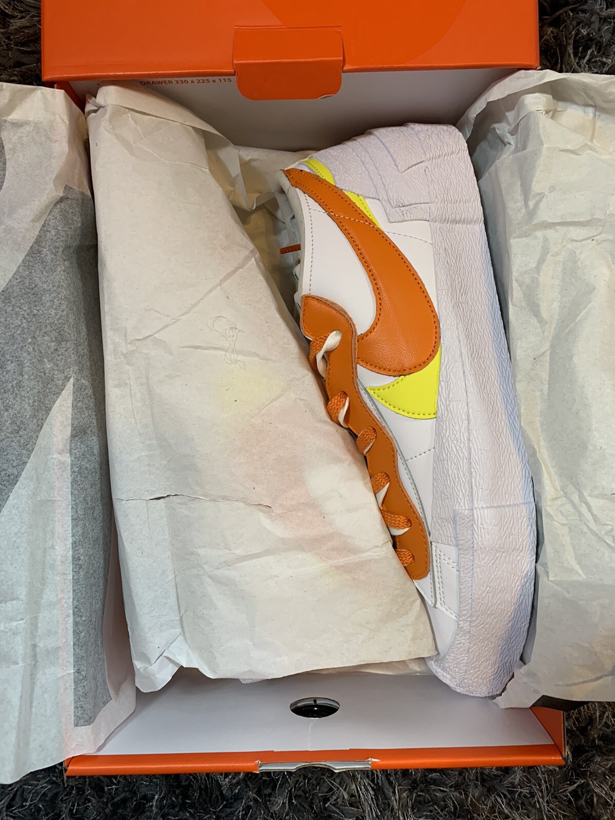 SACAI X NIKE Nike x Sacai Blazer arancione basso magma DD1877 100 taglia M 6 5 W 8 nuove da uomo