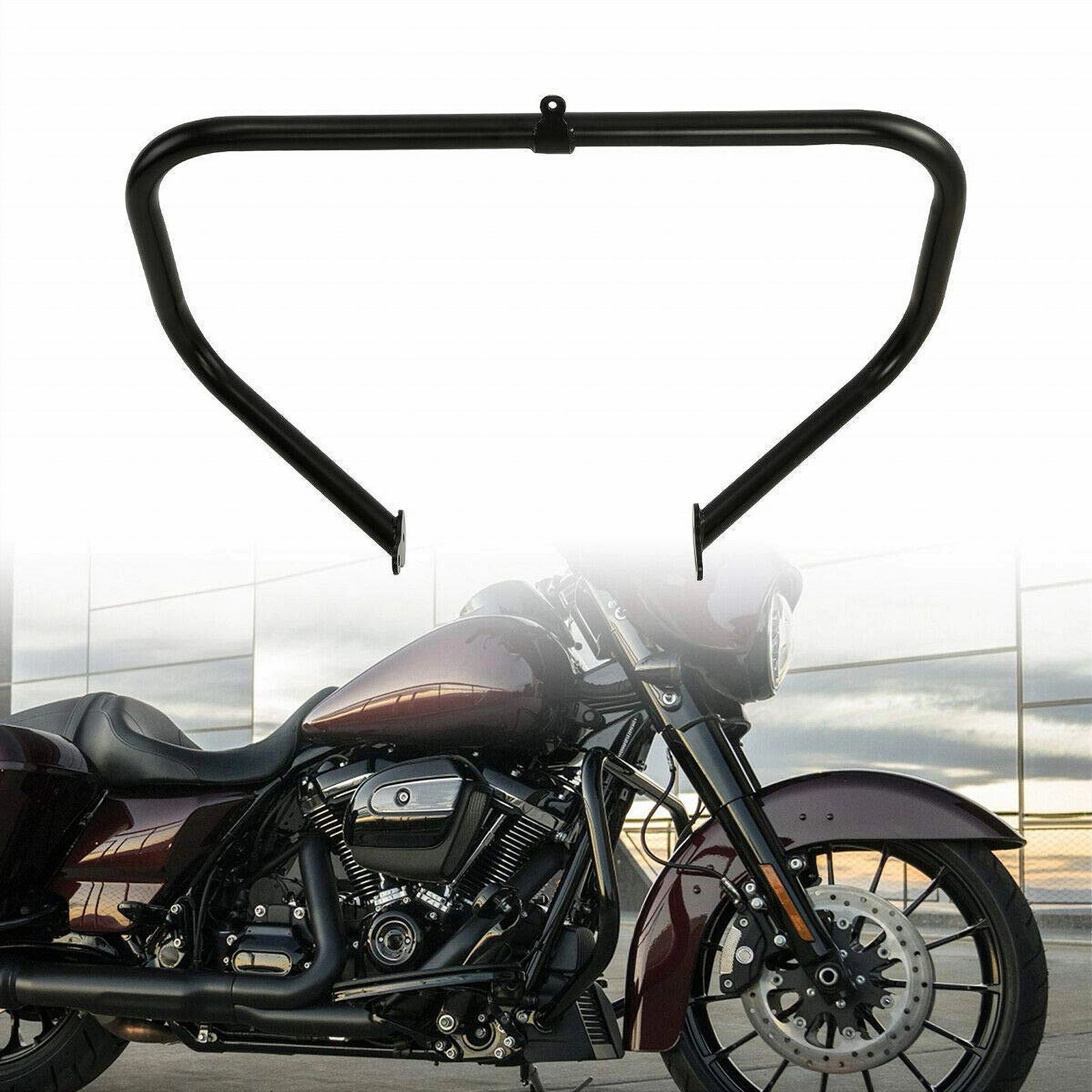 Black Highway Engine Guard Crash Bar for Harley-Davidson FLHTC 10-10