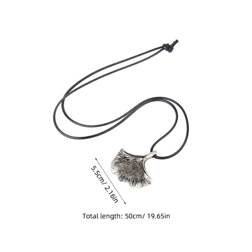 1Stück Elegante Ginkgo Biloba Halskette Silber für Frauen Ethnischer Stil - Bild 11 von 12