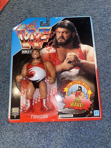 WWF Hasbro Typhoon Signed MOC WWE Autograph Natura...