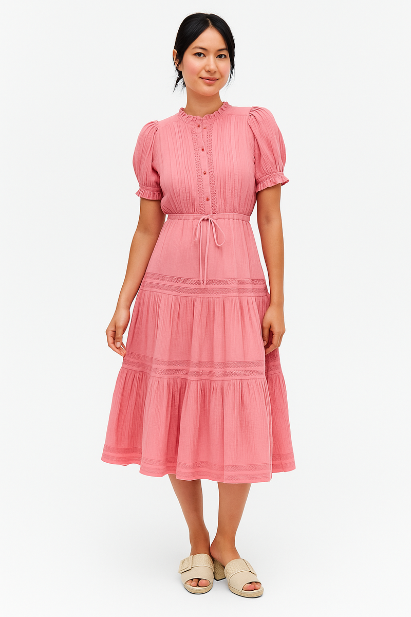 Charter Club Mommy Me Prairie Shirtwaist Dress Midi Bubble Bath