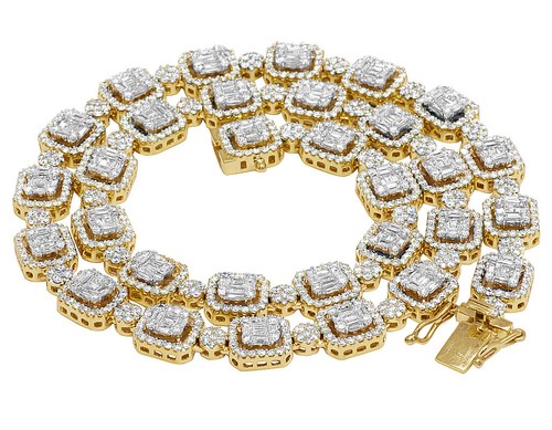 Baguette Diamond Choker Chain Necklace 