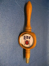 MINT UNIQUE VINTAGE 1980's MILLER LITE BEER RUSTIC WOOD TAP HANDLE MILWAUKEE WI.
