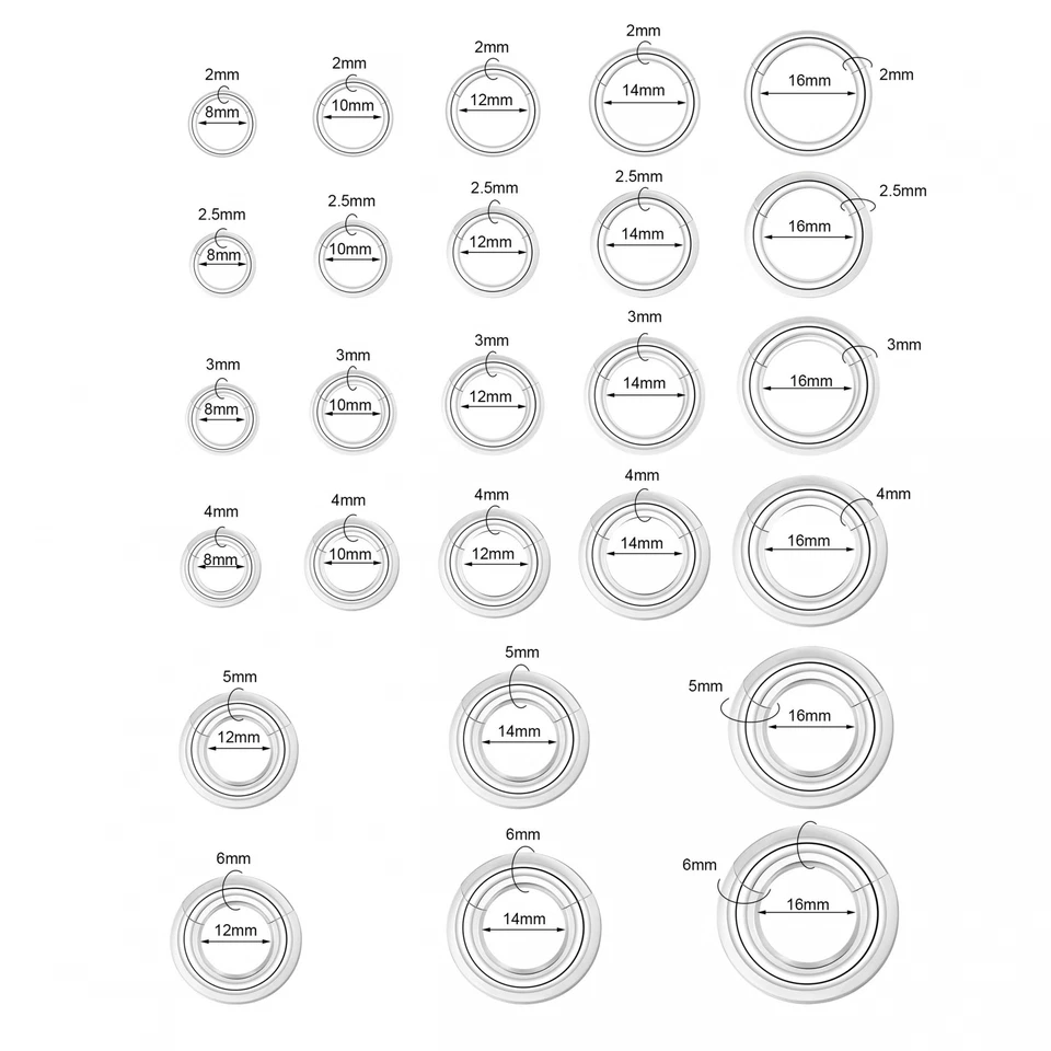 Pendientes de aro de gran tamaño de acero inoxidable medidores de oreja piercing de nariz joyería punk Foto 2 de 4