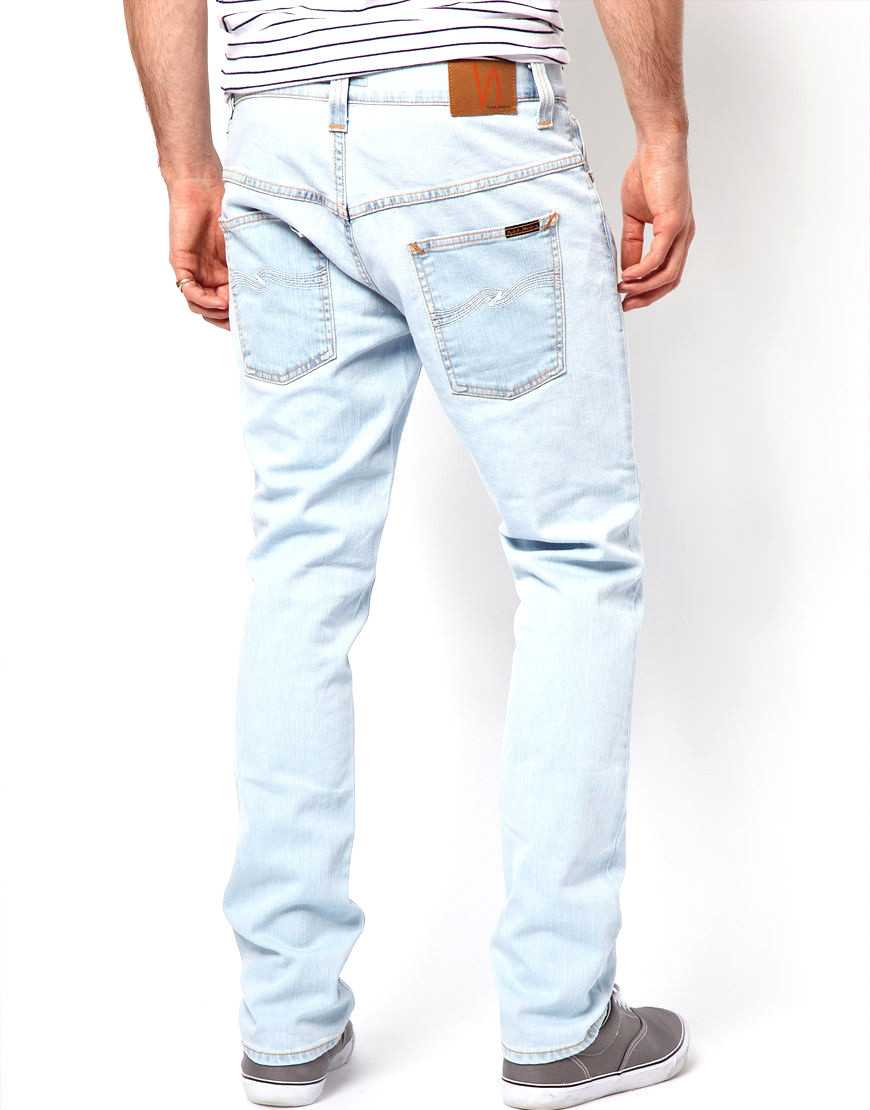 AUTHENTIC MENS NUDIE JEANS DENIM CO TAPE TED ORGANIC GLACIER DEPOT ACIDWASH 250 eBay