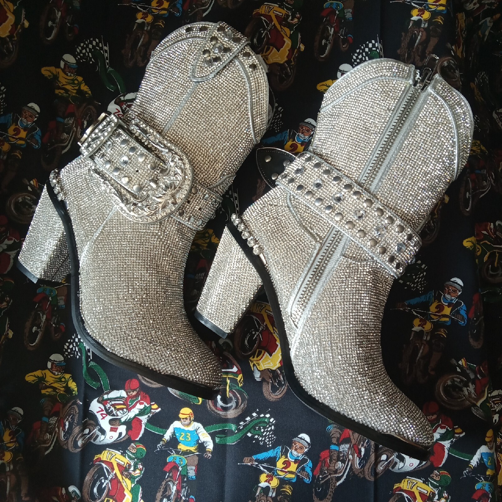 Club Exx Icy Sheriff Shine Cowboy Boots Size 7 Clear Rhinstones Dolls