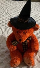 Orange Hocus Russ Halloween Teddy Bear Witch Hat  Bow Tie Plush Toy 17 Inch