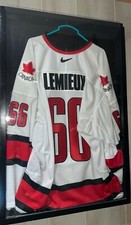 2002 Mario Lemieux Olympic Nike Home Jersey Canada Autographed with Certificate 