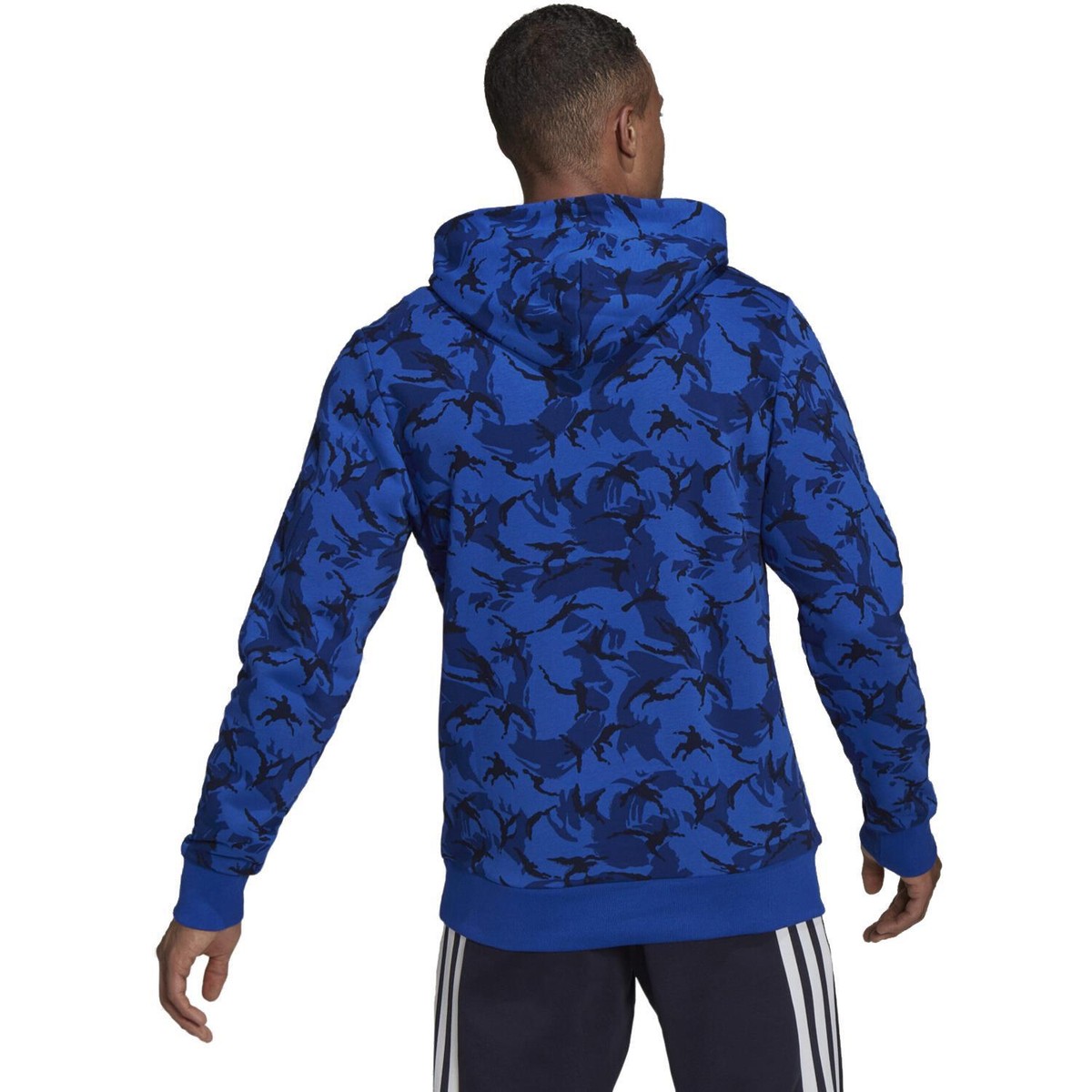adidas SPORTSWEAR FUTURE ICONS CAMO GRAPHIC HOODIE BLUE camo PULLOVER SHORT  | eBay
