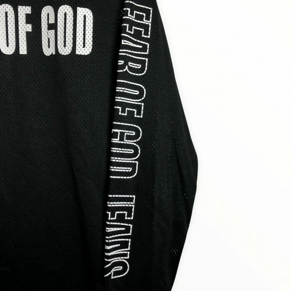 Fear of God black reticulated long sleeve t-shirt fifth collection