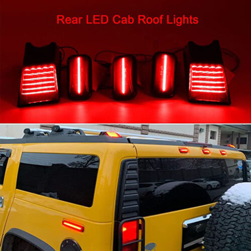 10X Smoked For Hummer H2 H2 SUT 2003-2009 LED Cab Roof Light Marker Top Lamp Kit - Foto 3 di 12