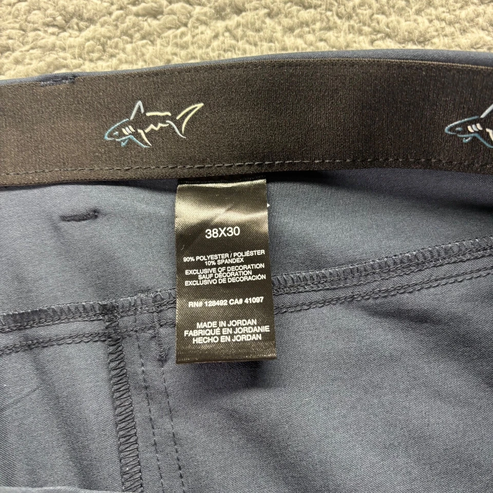 Pantalones chinos Greg Norman para hombre 38x30 azul marino poliéster elástico recto golf Foto 3 de 4
