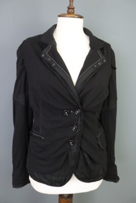 HIGH USE by Claire Campbell Black Three Button Wool Blazer Jacket Size USA 30