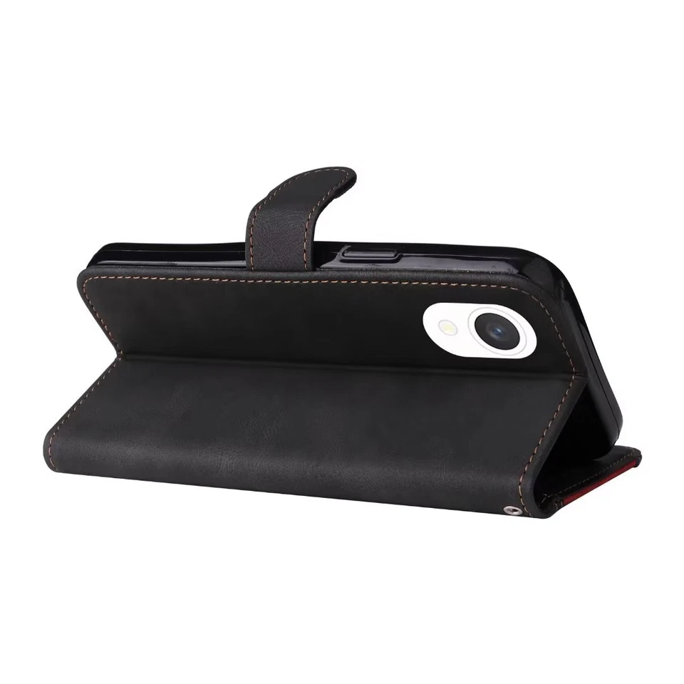 For Samsung A Serie Three Color Splicing Flip Wallet PU Leather Case Stand Cover - Image 4 of 4