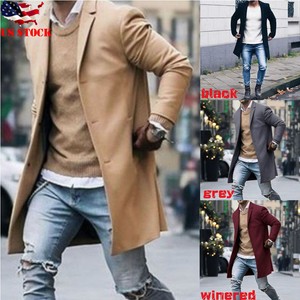 Men-039-s-Winter-Wool-Blend-Warm-Trench-Coat-Reefer-Jackets-Double-Breasted-Peacoat