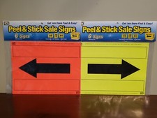  Lot of 2 Peel  Stick Sale/Event Signs; 6 per pack; Orange/Yellow-New 