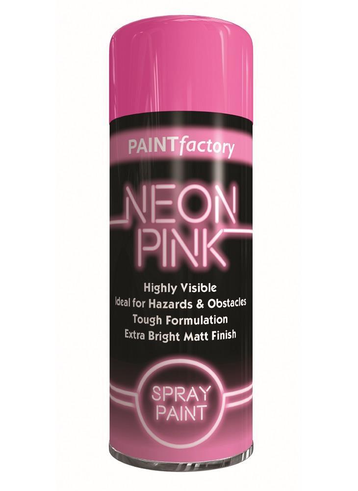 PF Neon Pink Spray Paint 200ml Aerosol Quick Dry Multi Surface DIY Craft