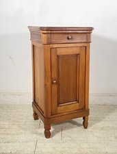 ANTICO COMODINO CAPPUCCINO LEGNO MASSELLO NOCE CASSETTO ANTA SINGOLA EPOCA 1800