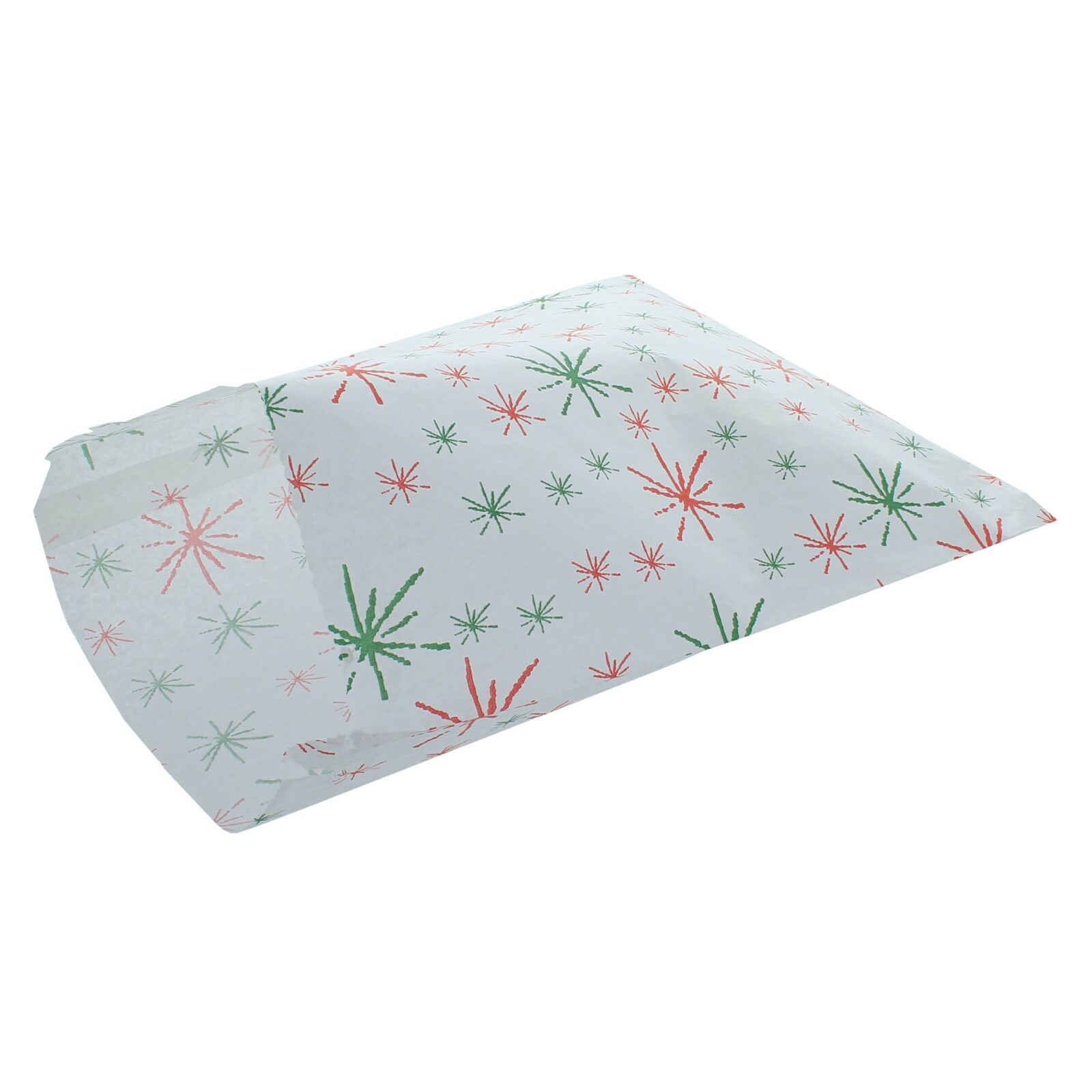 Starburst Paper Bags Sweet Gift Retail Bag 10"" x 14"" Red & Green Pack of 100