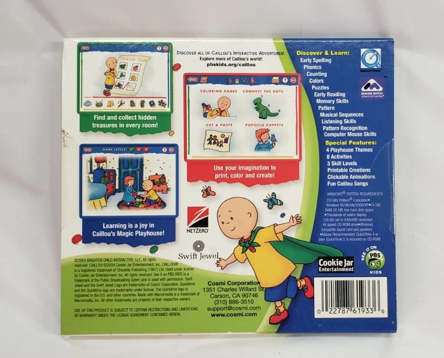Caillou MAGIC PLAYHOUSE - KIDS Ages 2-6 Educational PC Game - BRAND NEW XP COMP. - Image 3 of 3