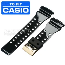 CASIO GA-110GB-1A GD-100GB-1 GAC-100BR GDF-100GB Gloss Black Band Strap 10391028
