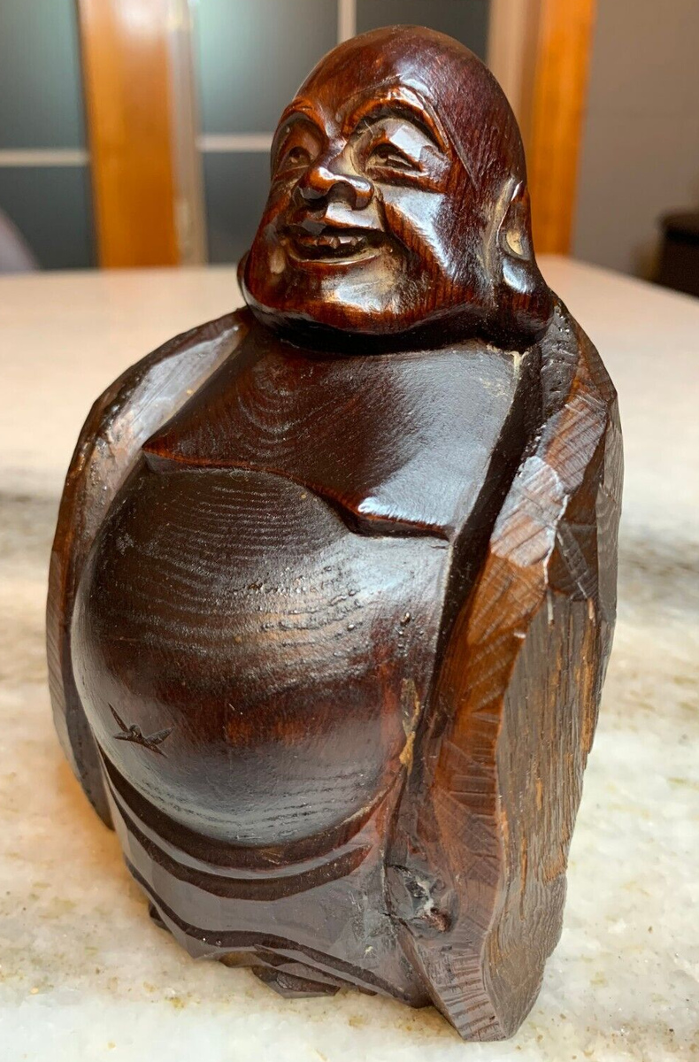 ダルマ木製　温根湯　Vintage Japanese Wooden Daruma Antique Japanese/Japan Wood/Wooden Daruma Doll Figurine/Statue