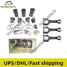 Rebuild Kit+3pcs Connecting Rod For Yanmar 3t75 Engine Ym226 Ym226d Tractor