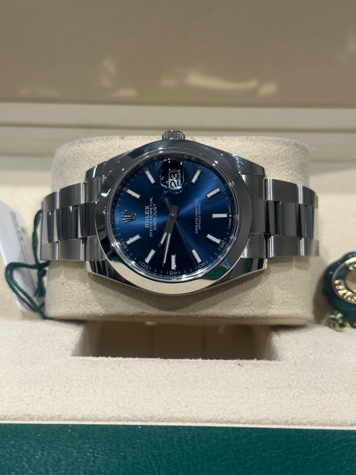 Rolex Datejust 126300 41mm Blue Baton Stainless Steel 2025 Box & Papers image 4