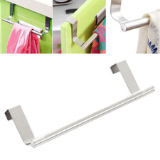 Over Cabinet Door Towel Rack Bar Hook Kitchen Storage Bathroom Shelf Holder USA