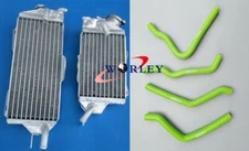 Aluminum radiator & hose for 1990-1991 Kawasaki KX125 KX 125 90 91 GREEN