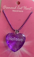 Kid  s  Diamond Heart  Necklace By Swibco. Personalized - Purple MELISSA C142-60
