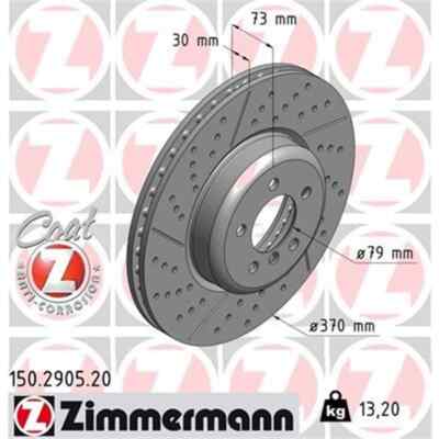 2x ZIMMERMANN Bremsscheibe 150.2905.20