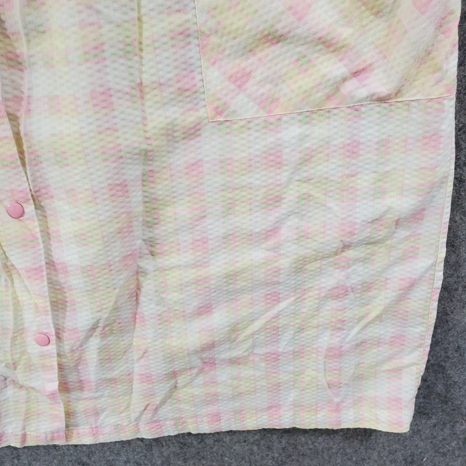 Vestido Secret Treasures para mujer grande amarillo rosa a cuadros frente a presión casa salón Foto 3 de 4