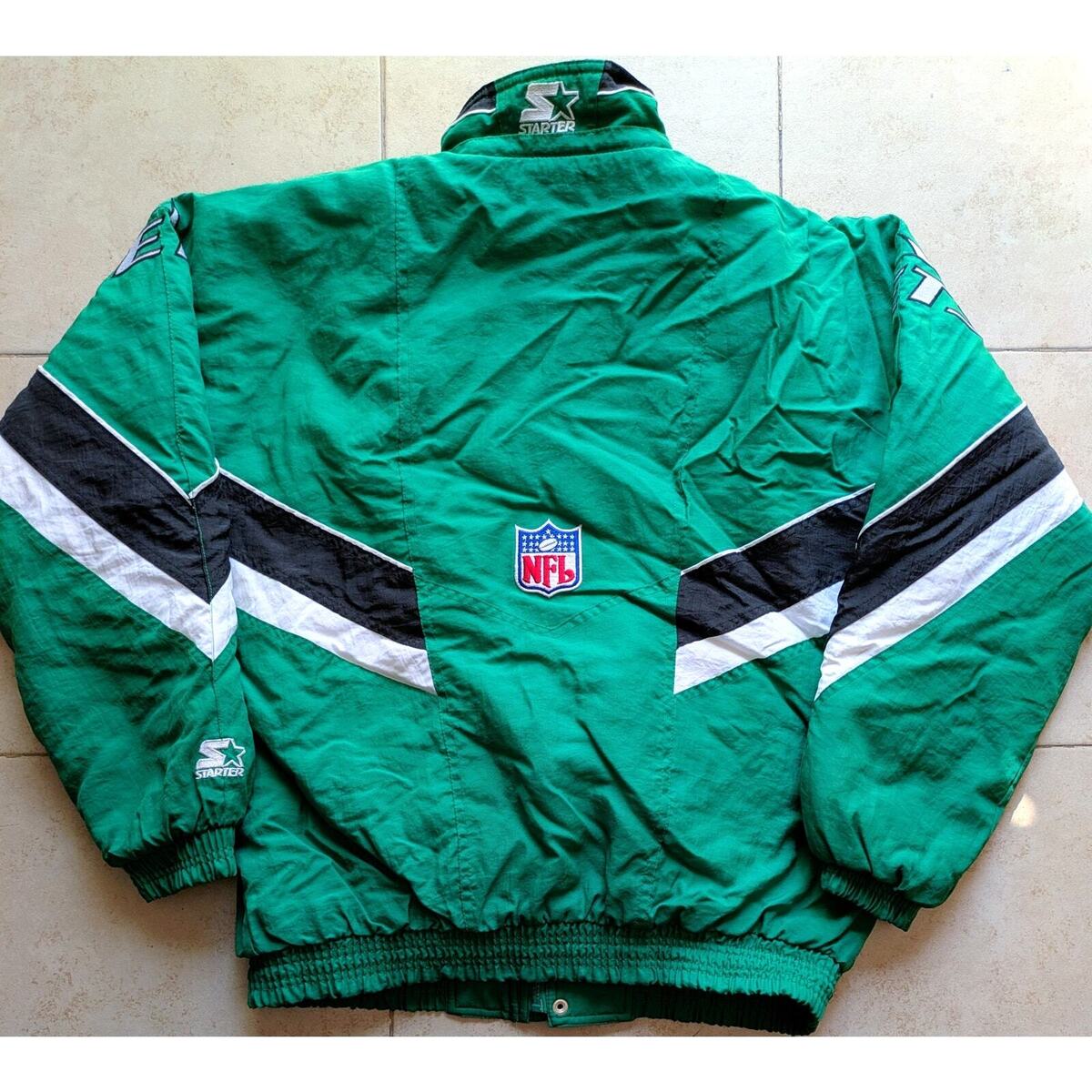 New York Jets 90s STARTER puffer jacket L Xl kelly black NFL New York Jets 90s STARTER puffer jacket L Xl kelly black NFL