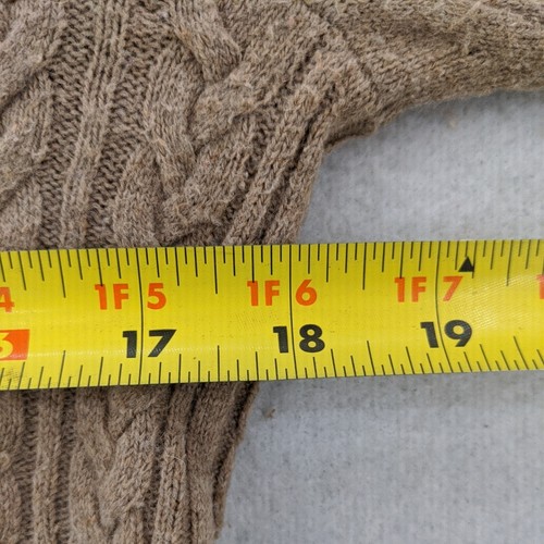 Eddie Bauer Sweater Womens Small Brown Cable Knit Cardigan Button Up 5% Cashmere - Foto 4 di 13