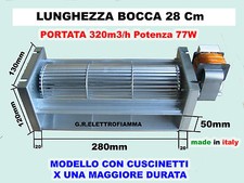 GR VENTOLA VENTILATORE TANGENZIALE STUFA PELLET CAMINO L. 28 CM +MOTORE DX ZIBRO